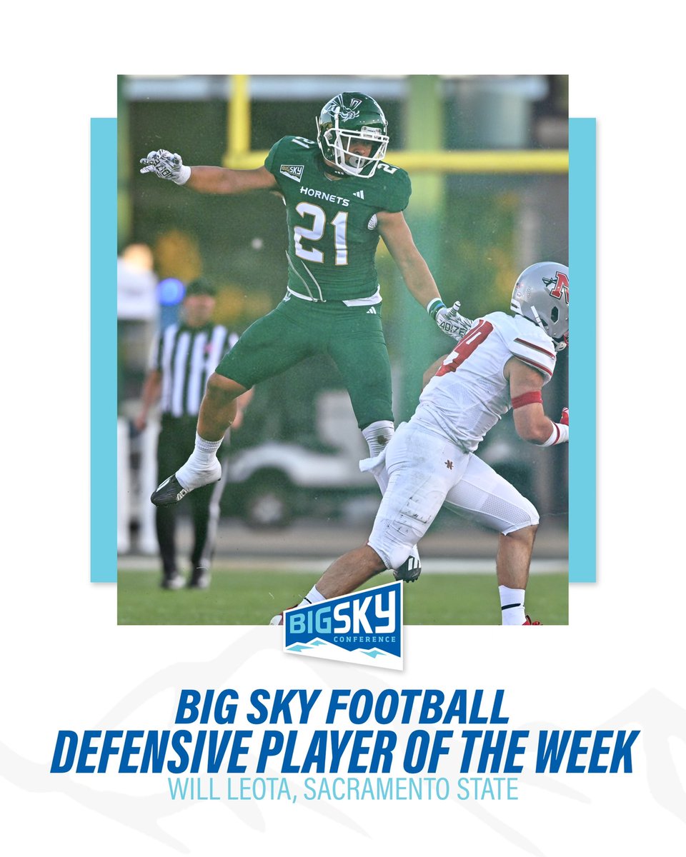 Big Sky Conference (@bigskyconf) on Twitter photo LB <a href="/wleota21/">Will Leota</a> had another 10 tackle game to go along with 2 sacks and 3 TFLs ๐
#ExperienceElevated LB <a href="/wleota21/">Will Leota</a> had another 10 tackle game to go along with 2 sacks and 3 TFLs ๐
#ExperienceElevated