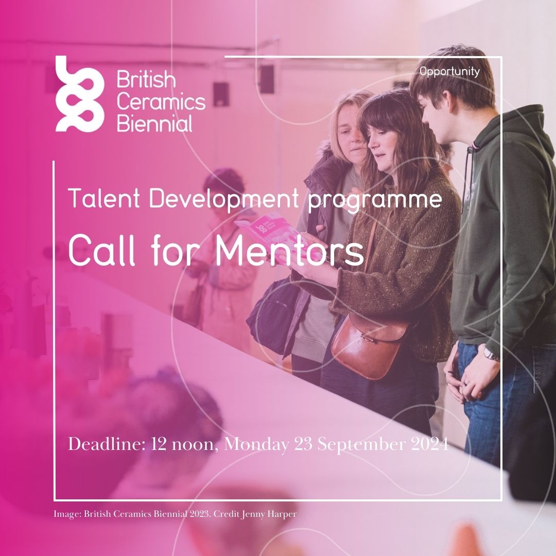 ⏰1 week to apply ⏰

We're looking for established artists, curators or arts professionals who are passionate about supporting early-career ceramic artists as part of our Mentorship programme.

Fee: £250
Deadline: 12 noon BST, 23 Sept 2024

Full details👉 ow.ly/XhiU50Toclo