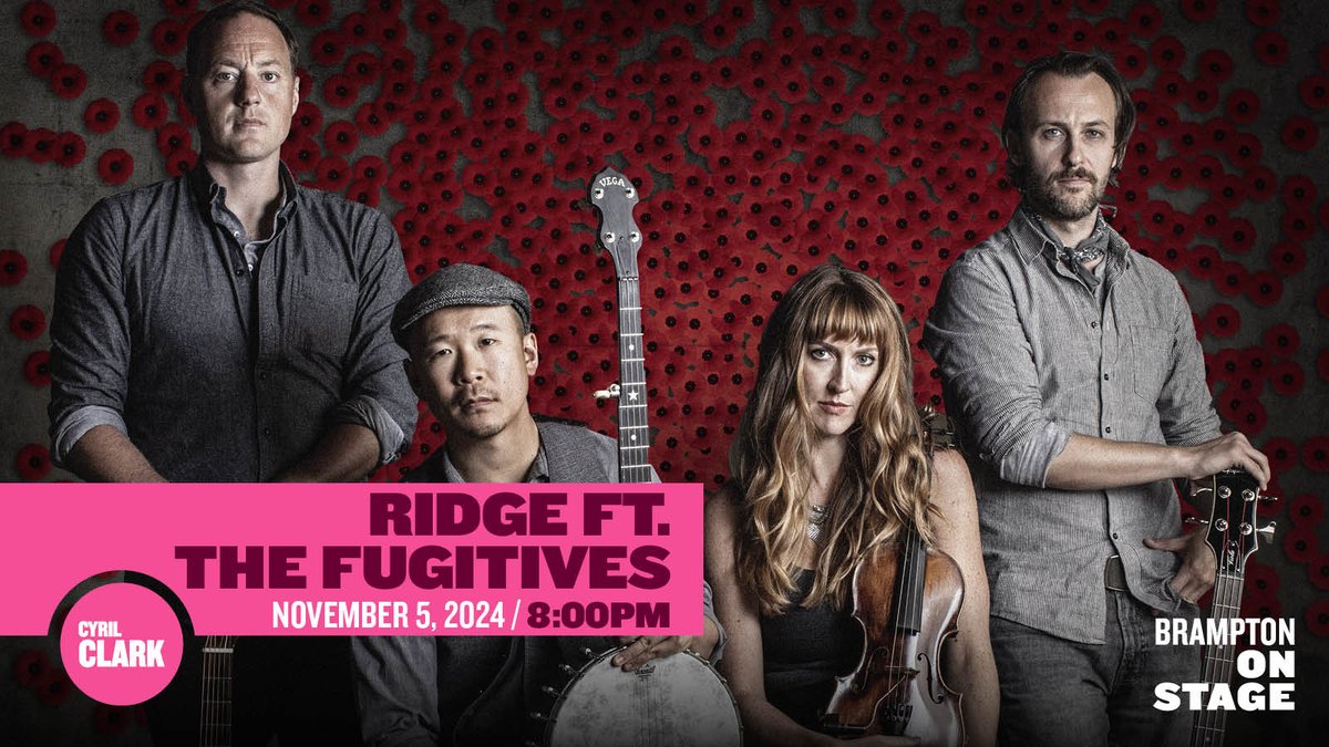 Brampton On Stage (@bramptononstage) on Twitter photo An inventive musical interpretation of the WWI Canadian soldier experience during the Battle of Vimy, RIDGE ft. <a href="/fugitivesmusic/">The Fugitives</a> features the band's JUNO-nominated album Trench Songs with thought-provoking narrative provided by Brendan McLeod, at Cyril Clark on November 5. An inventive musical interpretation of the WWI Canadian soldier experience during the Battle of Vimy, RIDGE ft. <a href="/fugitivesmusic/">The Fugitives</a> features the band's JUNO-nominated album Trench Songs with thought-provoking narrative provided by Brendan McLeod, at Cyril Clark on November 5.