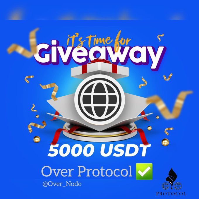 Hello OverProtocol🌐
🛑Giveaway 5000$

We're giving a huge Giveaway of 5000$ USDT to our follower's,

✨Just follow these Steps &amp; Participate 👇

🔹Follow @Proto_Node 
🔹Repost this🔁
🔹Comment's💬

The 5000$ Giveaway End in 24 Hour's, Follow us for upcoming Giveaway &amp; Updates ✅