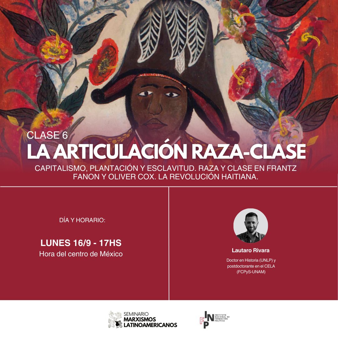 🔴🌎 En esta clase del seminario #MarxismosLatinoamericanos lidiaremos con gigantes: Eric Williams y la relación entre capitalismo y esclavitud. Oliver Cox y su enfoque sobre la raza y la clase. CLR James y su historia sobre la Revolución Haitiana. Y el inmenso Frantz Fanon.