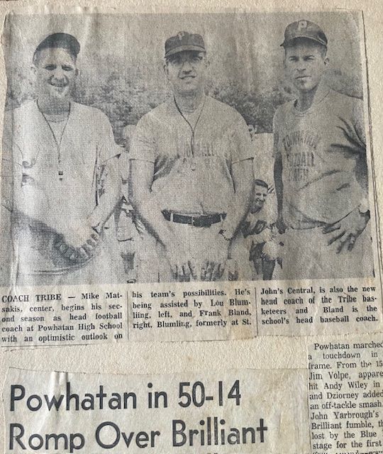 Discovering the coaching heritage of my father has been truly eye-opening. Mike Matsakis, former Head Coach of the Powhatan Indians, implemented groundbreaking tactics back in the 1960s. This experience has been incredibly inspiring. #Legacy #Innovation'