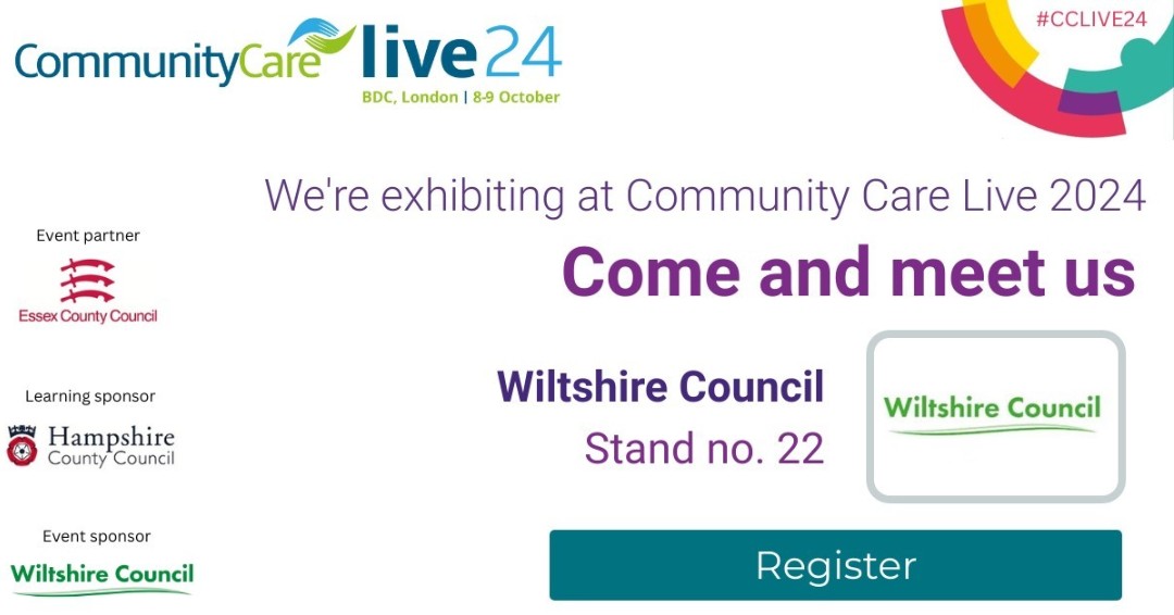We're exhibiting at Community Care Live 2024 on 8-9 October at the Business Design Centre in London. 

Find us on stand 22 and meet our social care professionals. We will also be hosting three exciting workshops. Register for the event👉 orlo.uk/S6rC6

#WeAreWilts