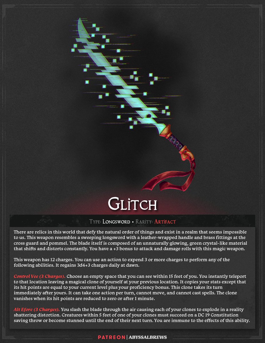 AbyssalBrews | Elegant 5E & PF2E Magic Items tweet media