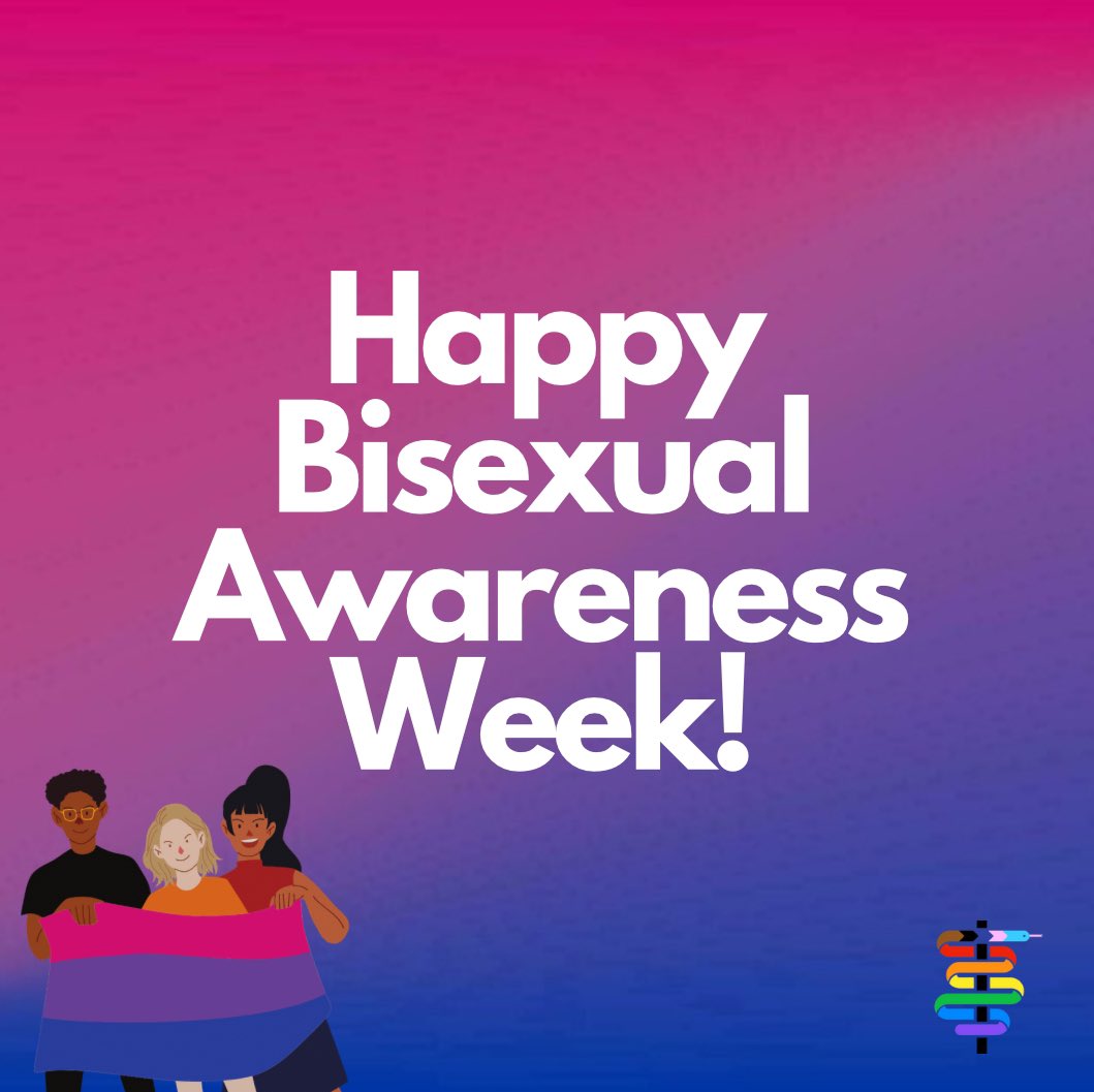 Happy Bi Awareness Week to all the wonderful bisexual folk out there! We see you - you are valid and loved 🩷💜💙