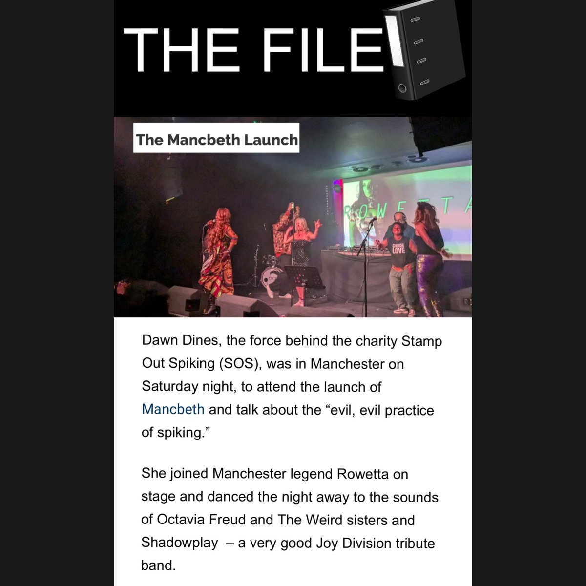 Rowetta🎙 (@rowetta) on Twitter photo Thanks to <a href="/thefileonline/">The File Online</a> for a lovely review from the fabulous <a href="/Mancbeth/">David Lemberg</a> Launch at <a href="/bandonthewall/">Band on the Wall</a>
Everyone was amazing.
On stage with the <a href="/StampOutSpiking/">Stamp Out Spiking</a> crew, which I fully support 🙌🏽❤️
Full Review here: thefile.online/the-mancbeth-l… Thanks to <a href="/thefileonline/">The File Online</a> for a lovely review from the fabulous <a href="/Mancbeth/">David Lemberg</a> Launch at <a href="/bandonthewall/">Band on the Wall</a>
Everyone was amazing.
On stage with the <a href="/StampOutSpiking/">Stamp Out Spiking</a> crew, which I fully support 🙌🏽❤️
Full Review here: thefile.online/the-mancbeth-l…