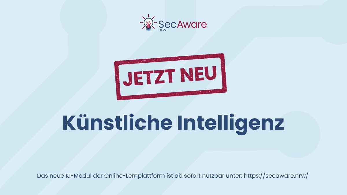 Wer hat Lust, was Neues zu lernen? Die Selbstlernplattform SecAware.nrw bietet ein frisch kreiertes KI-Modul mit Videos, interaktiven Elementen und Quizzen rund um ChatGPT und Deepfakes - also schnell reinschauen: secaware.nrw
#internetsicherheit #itsecurity