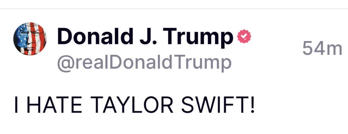 pguich's tweet image. Don’t like this tweet. Don’t drop a 💙 if you love Taylor Swift. Dont answer “I LOVE TAILOR SWIFT”. 
I’m sick and tired of people using these demented posts by a senile former president for no other reason than their selfish need to drive up their own engagement. FU!