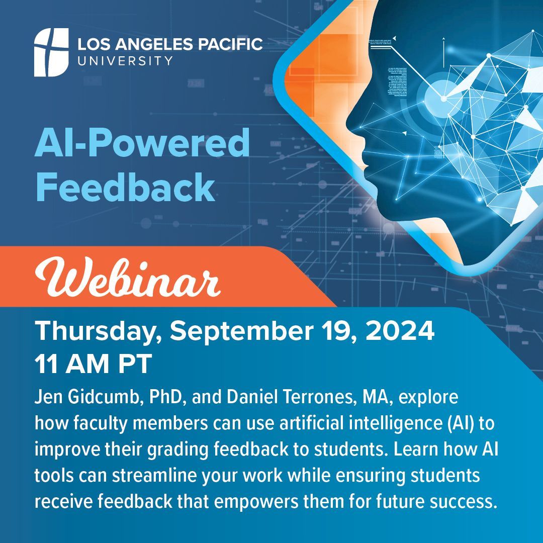 Josh Morgan (@drjosh) on Twitter photo On Thursday, please join my <a href="/LAPacificU/">Los Angeles Pacific University</a> colleagues for a free webinar about the ways #AI can be used to improve and support student feedback. There's a lot of legitimate concerns and opportunities, so we'd love to have you join the conversation! bit.ly/3XKa8RC On Thursday, please join my <a href="/LAPacificU/">Los Angeles Pacific University</a> colleagues for a free webinar about the ways #AI can be used to improve and support student feedback. There's a lot of legitimate concerns and opportunities, so we'd love to have you join the conversation! bit.ly/3XKa8RC