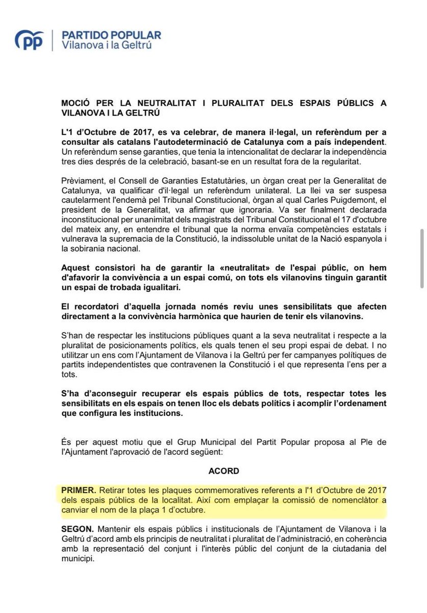 Celebrem que s’hagi retirat el punt de l’ordre del dia. Si el <a href="/PPvng/">PP Vilanova i Geltrú</a> la torna a portar, serem al ple altre cop per defensar el poble✊️