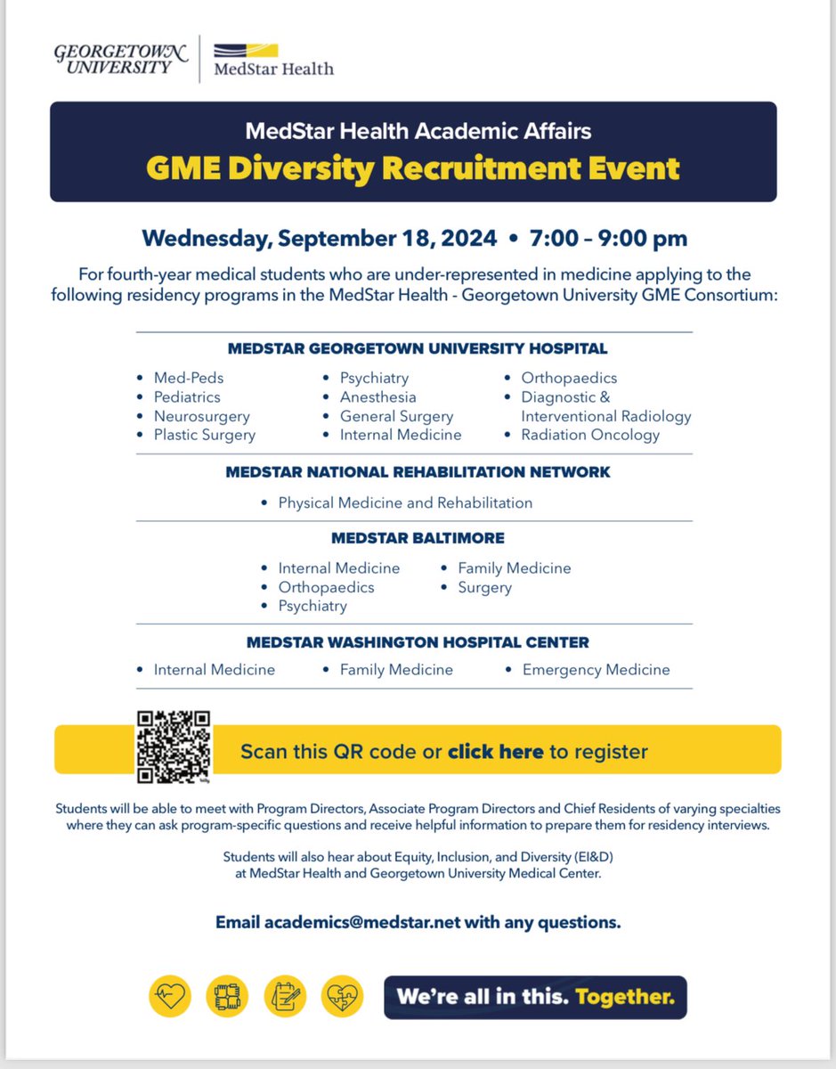Yewande Alimi MD (@yewandealimimd) on Twitter photo Come join <a href="/GUH_WHCSurgRes/">Georgetown-WHC General Surgery Residency</a> & <a href="/MedStarHealth/">MedStar Health</a> <a href="/MedStarWHC/">MedStar Washington</a> <a href="/MedStarGUH/">MedStar Georgetown</a> at our GME Diversity Recruitment Event! Come join <a href="/GUH_WHCSurgRes/">Georgetown-WHC General Surgery Residency</a> & <a href="/MedStarHealth/">MedStar Health</a> <a href="/MedStarWHC/">MedStar Washington</a> <a href="/MedStarGUH/">MedStar Georgetown</a> at our GME Diversity Recruitment Event!