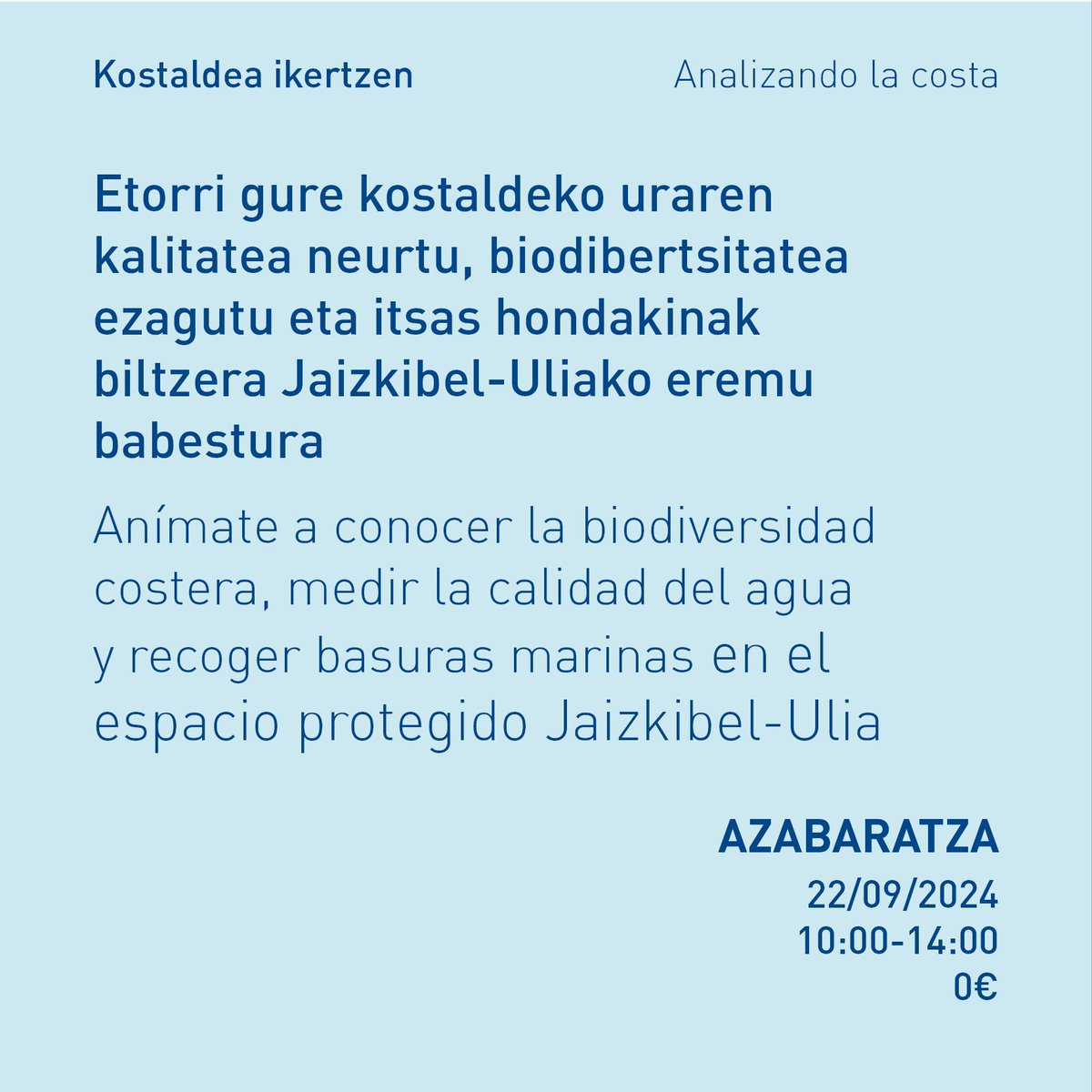 Bi jarduera berezi aste honetarako!
Pasaiako Arrain Lonjara bisita gidatua dugu non arrainak zer bide egiten duen ezagutuko duzun, arrantzaleek lonjara eramaten dutenetik arrandegira iristen den arte.
Kostaldea Ikertzen proiektuaren baitan lehen jarduera dugu.