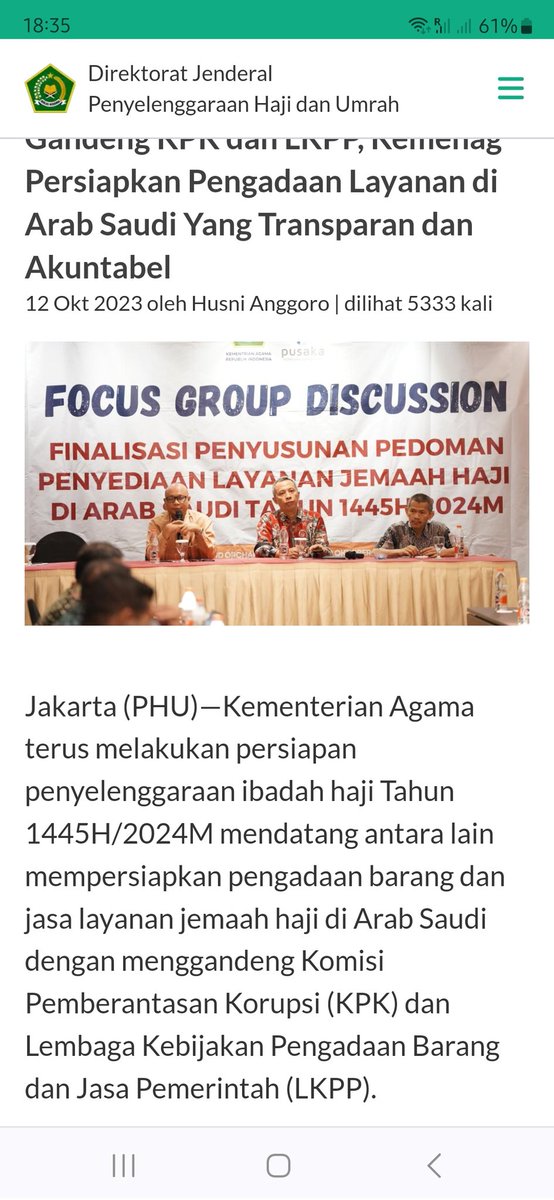 Begini, <a href="/Kemenag_RI/">Kementerian Agama RI</a> sejak awal penyelenggaraan haji sudah menggandeng KPK, BPK serta Itjen untuk mendampingi proses penyediaan layanan. Tujuannya, agar proses berjalan transparan dan akuntabel. Makanya <a href="/KPK_RI/">KPK</a> ya nyengir aja waktu namanya dipake untuk gertak2an