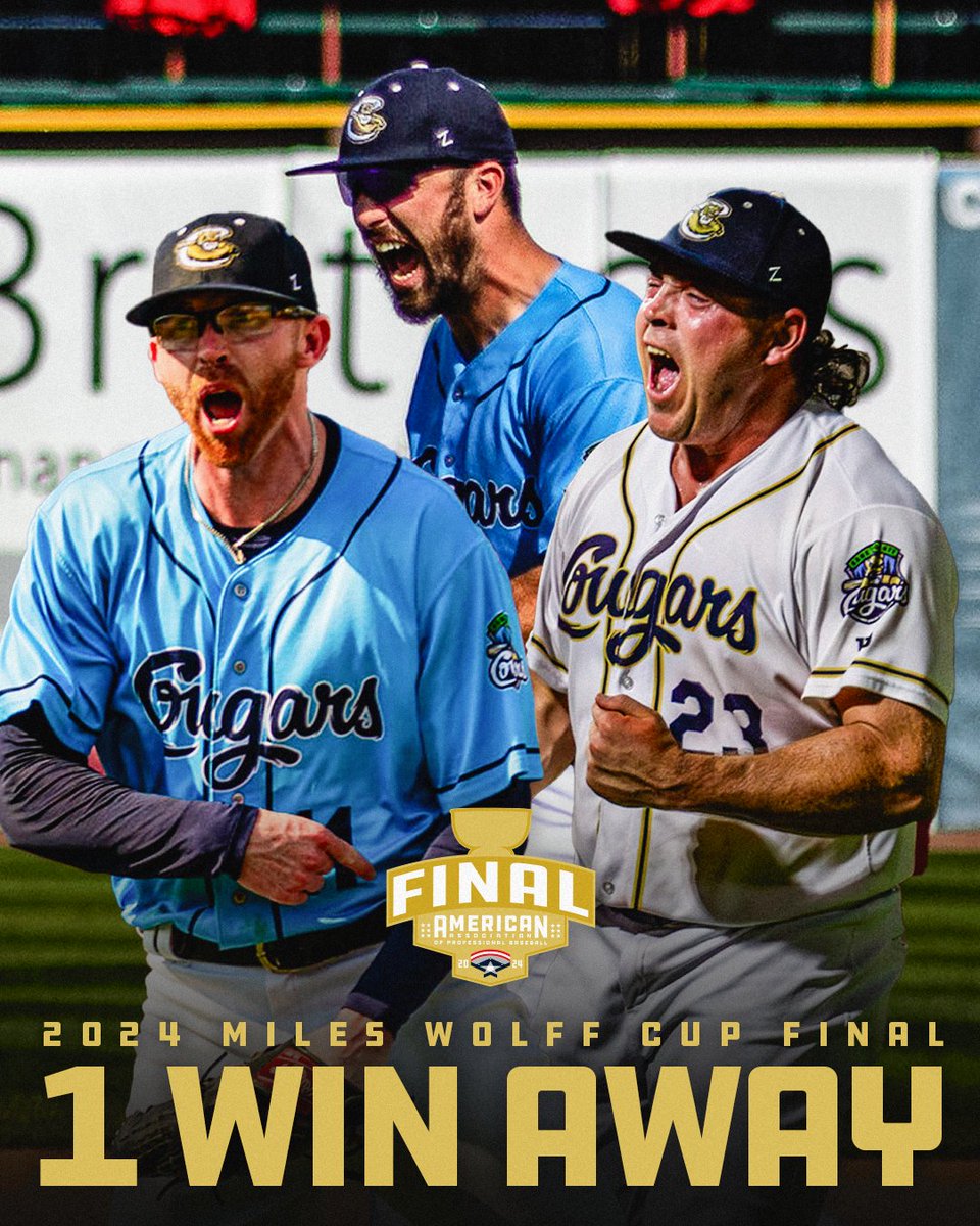 One win away from history 🏆

#WePlayToWin | <a href="/KCCougars/">Kane County Cougars</a>
