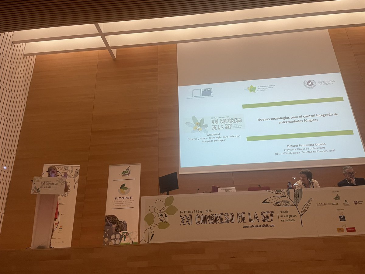 FITORES_SEF (@fitoressef) on Twitter photo Y llega el turno de nuestra compañera Dolores Fernández Ortuño (<a href="/IHSM_CSIC_UMA/">IHSM La Mayora</a>) para hablarnos de Nuevas tecnologías para el control integrado de enfermedades fúngicas. #sefcordoba2024 Y llega el turno de nuestra compañera Dolores Fernández Ortuño (<a href="/IHSM_CSIC_UMA/">IHSM La Mayora</a>) para hablarnos de Nuevas tecnologías para el control integrado de enfermedades fúngicas. #sefcordoba2024
