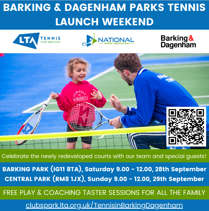 🎾 Grab your tennis rackets and join us as we celebrate the official opening of our refurbished tennis courts on 28 &amp; 29 September 🎾 🙌🏽 

Book your space for FREE tennis sessions for all ages 👇🏾 
orlo.uk/rGQyw

<a href="/CllrAshraf/">Cllr Saima Ashraf</a> <a href="/the_LTA/">LTA</a>