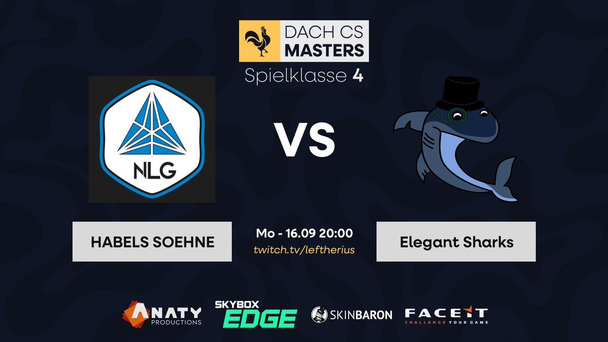 ⏳ Es ist fast soweit! ⏳

In einer Stunde geht's los – unsere Haie treten gegen #HABELSSOEHNE an! 🦈🔥 

Die Spannung steigt, und wir sind bereit, den nächsten Sieg zu holen!

Schaltet ein und verfolgt das Match live mit <a href="/Leftherius/">Leftherius</a>!

twitch.tv/Leftherius! 🎙️

#beElegant
