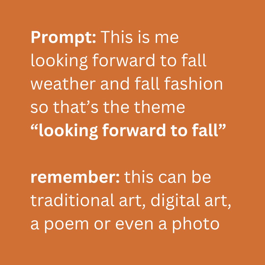 CardanoWomen's tweet photo. GM Fam, this is us looking forward to fall, fall weather, fall fashion, and fall treats 🍂🍁

Lets those “Looking forward to fall” designs 🧡

Don’t forget to tag @CardanoWomen and use the #CardanoWomenArt so we can share your creations 🖤

Timeline: Sept 16th to Sept 29th

#artchallenge #fallseason #RADR #dtyis #drawthisinyourstyle #aiart