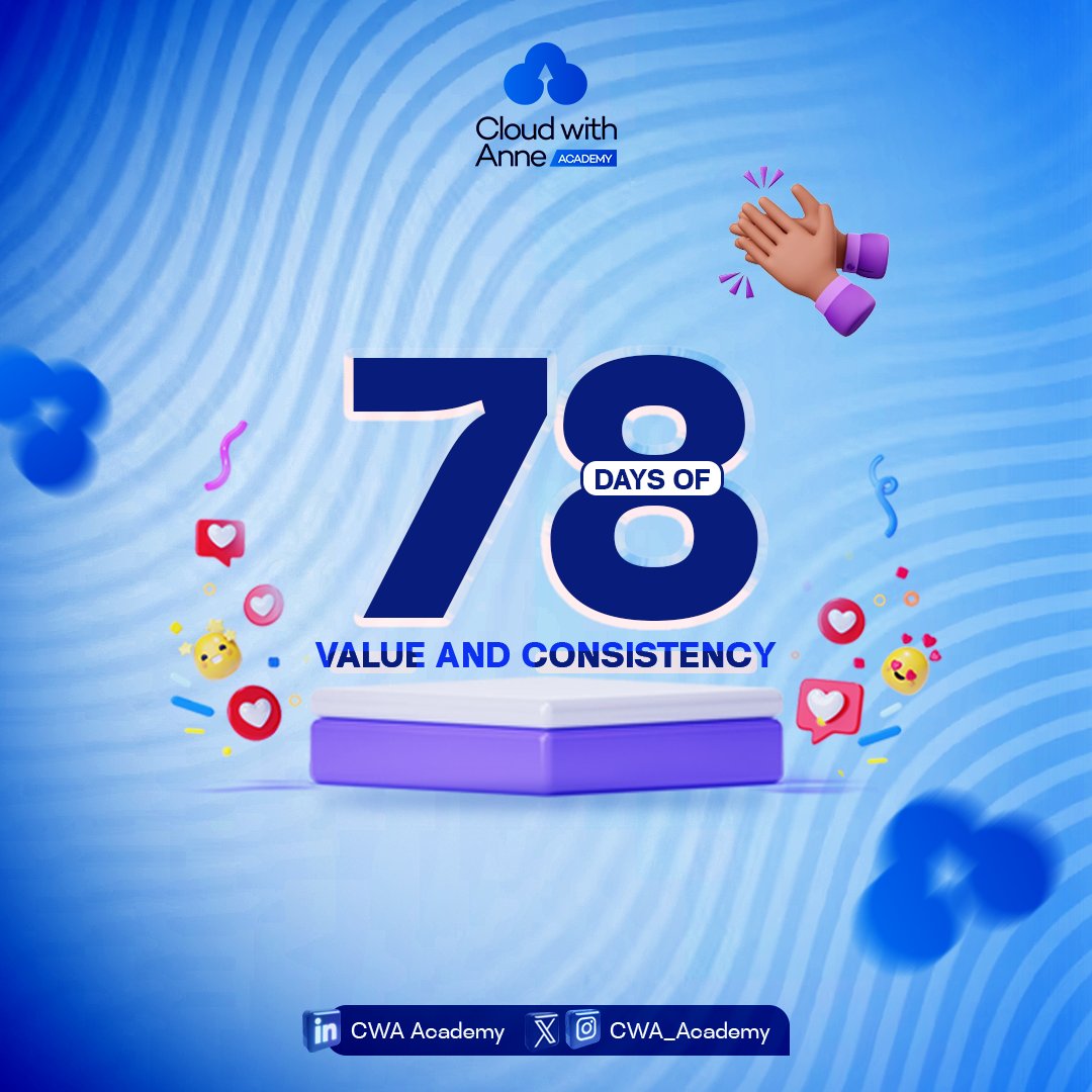 cwa_academy's tweet photo. It's 78-days already!!🥳🥳

We're proud of our dedication to excellence and our commitment to providing value to our community. 

Shout-out to all our students, mentors and instructors🥳

Cheers to the finishing with a bang!🤭

 #cloudcomputing #cloudwithanne #consistency https://t.co/5VuV0ljhxT