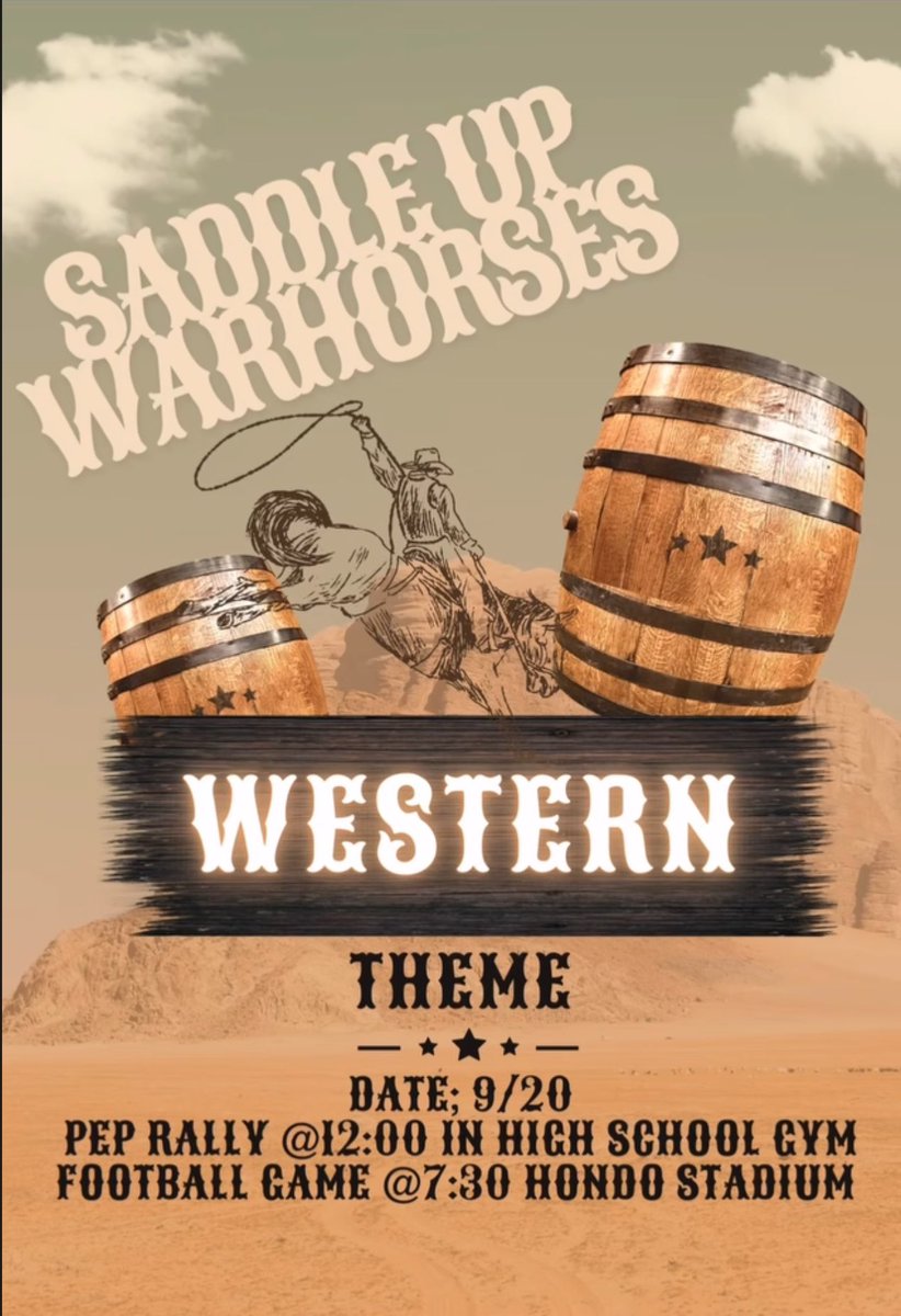 Saddle up this Friday for a big game vs Hondo @7:30