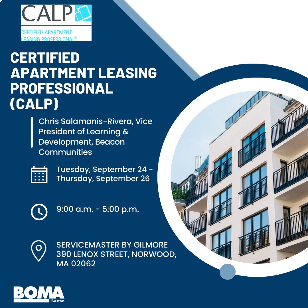 CALP is just one week away! Earning CALP, your first industry credential, signals to an employer your commitment to a career in residential property management. Register today! Member: $525; Register online through user portal and Non-Member: $650
