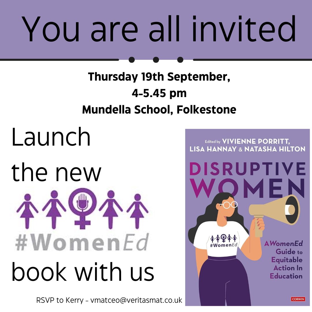Come and celebrate the new <a href="/WomenEd/">WomenEd 10%Braver #DisruptiveWomen</a> book with us and hear from some #disruptive voices.
RSVP to <a href="/KerryJordanDaus/">Dr Kerry Jordan-Daus SFHEA, FFCT</a>, everyone welcome so please share on here, and to your colleagues at work.