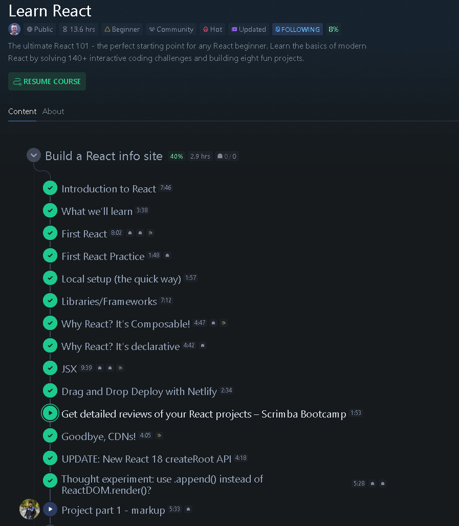 engineeralok07's tweet photo. 🚀 #Day2 of my #100DaysOfReact journey! 

📝 Check out my progress on the @scrimba course!

I learn today about:
1. #jsx
2. #netlify #deployement
3. #writing #react #code #without #cnd @libraries
4. #ReactDOM
5. #append 

#React #WebDevelopment #LearnToCode #CodingJourney #Notes https://t.co/Ww9eLnc8nf