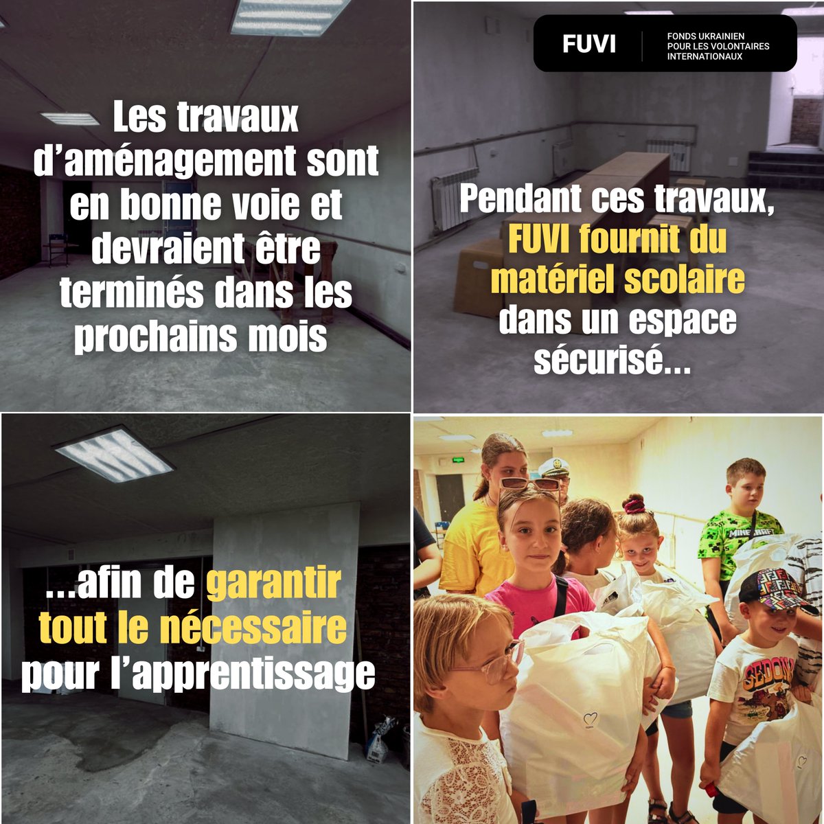 FondsUkrainien's tweet photo. 2/5💥 Dans une ville ravagée par la guerre, nous rénovons un abri anti-bombes pour offrir un lieu sûr aux enfants https://t.co/6APxkdeBKw