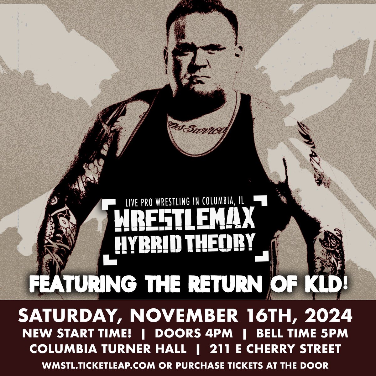 KLD returns to action at Hybrid Theory! 

🗓️ Saturday, November 16th
📍 Turner Hall in Columbia, IL

NEW START TIME! 
Doors 4pm // First Bell 5pm

Tickets on sale now! 
ticketleap.events/tickets/wmstl/…