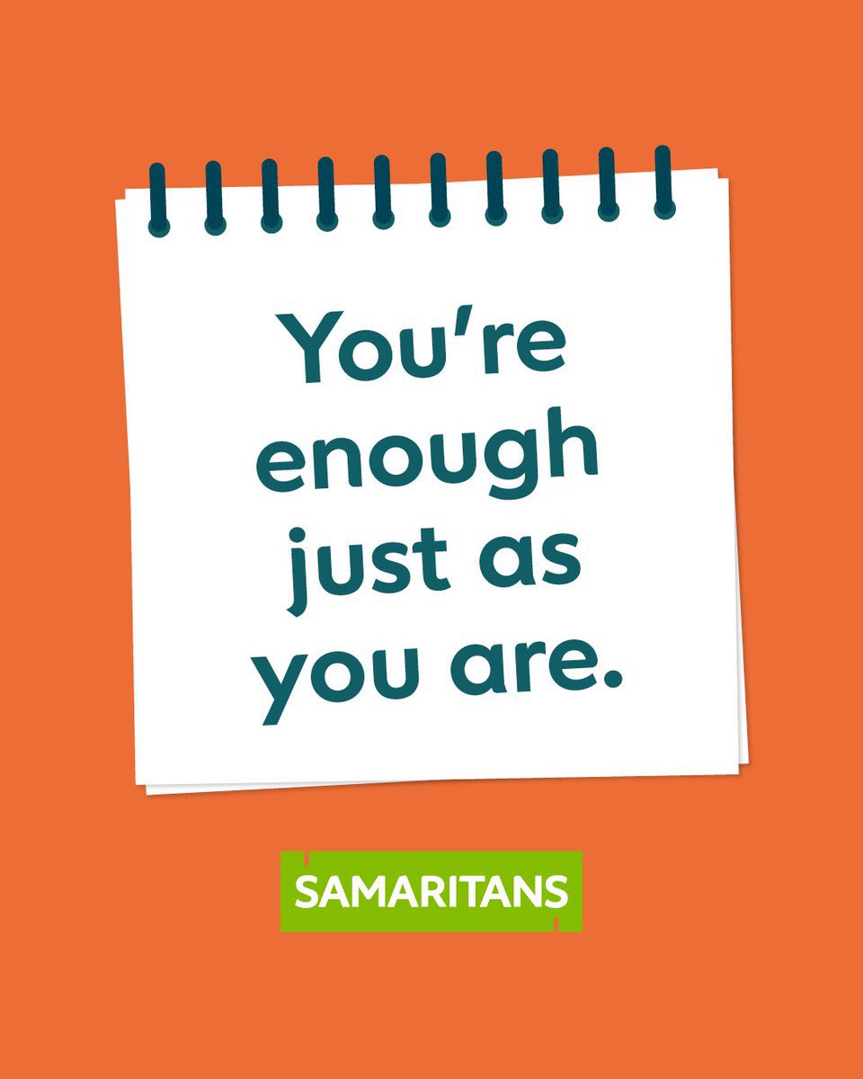 ISWLSAMS's tweet photo. This is your Monday reminder that you're enough just as you are. 

If you're finding things difficult and not sure who to turn to for support, Samaritans are here to listen 24 hours a day, 7 days a week: 

🟢 116 123 📞 
🟢 jo@samaritans.org 📧 

@samaritans 💚
#YouAreNotAlone https://t.co/xZu9meesmh
