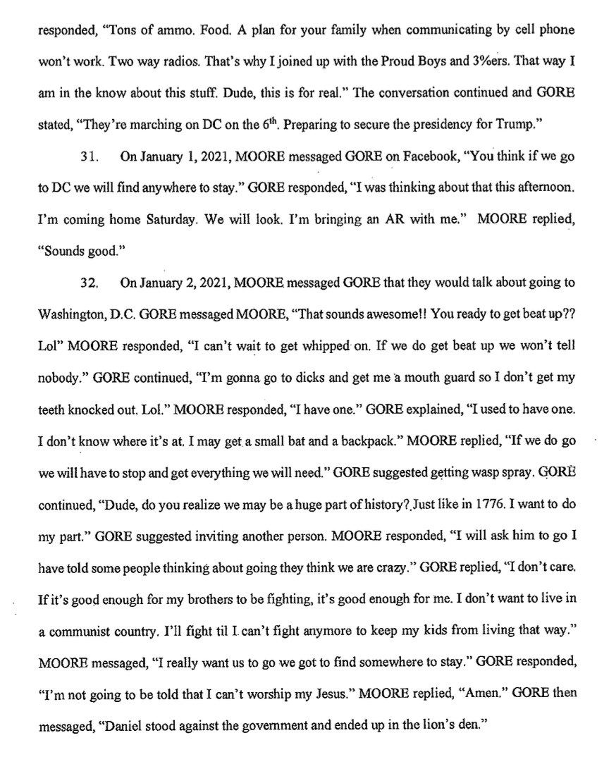 ryanjreilly's tweet photo. "I'd love to be the one to capture Obama or Hillary. I'd strip them naked and beat them with a belt and switch. Then I'd rest and beat them some more."

New superseding indictment against Jan. 6 defendant Kevin Moore, charging him with conspiracy to injury police. https://t.co/LV5tGv9BeH