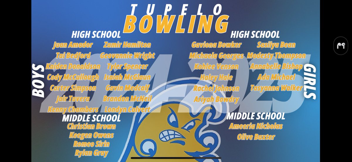 TupBowl's tweet photo. Congratulations to the 24-25 Tupelo Bowling Team https://t.co/UUVqlGTIin