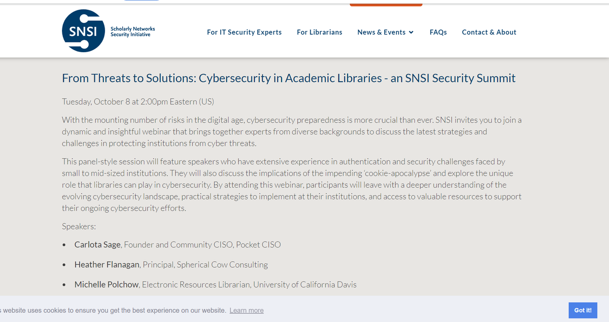 MarkLSeeley's tweet photo. Please join the virtual conference on cybersecurity organized by SNSI on 8 October https://t.co/rhtErREuv8 https://t.co/MwhZkZcICd