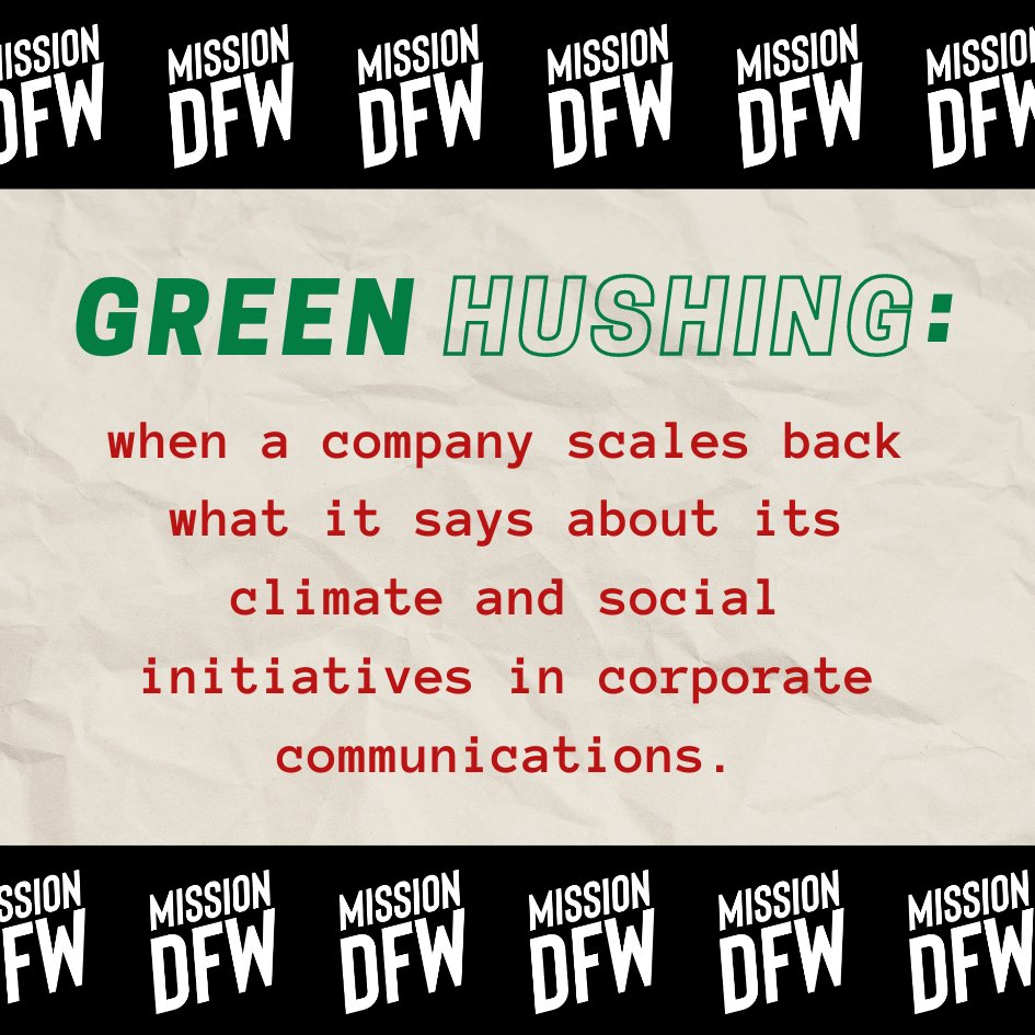 MissionDFW's tweet image. Companies aren't liking the ESG backlash from consumers, however, they aren't abandoning it.