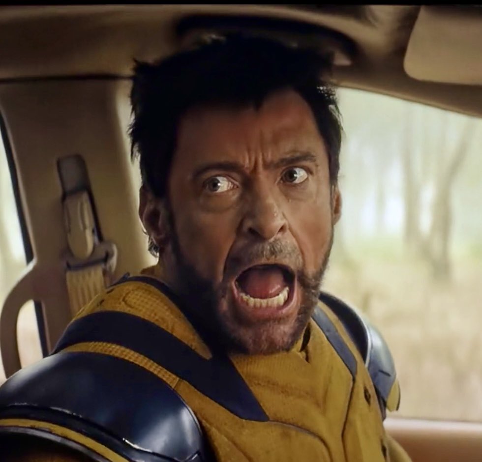 wadesknife's tweet photo. “i think hugh                   “WHO TF
jackman is sexier            IS HUGH
than you”                          JACKMAN” https://t.co/d4jKMwR5jb