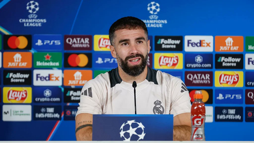 NaijaMadrid's tweet photo. #INTERVIEWTHREAD #ChampionsLeague
Dani Carvajal spoke to the media in the press room at Real Madrid City regarding Real Madrid's opening game in this year's Champions League (Tuesday, 8pm 🇳🇬): https://t.co/coF4R7xkNp