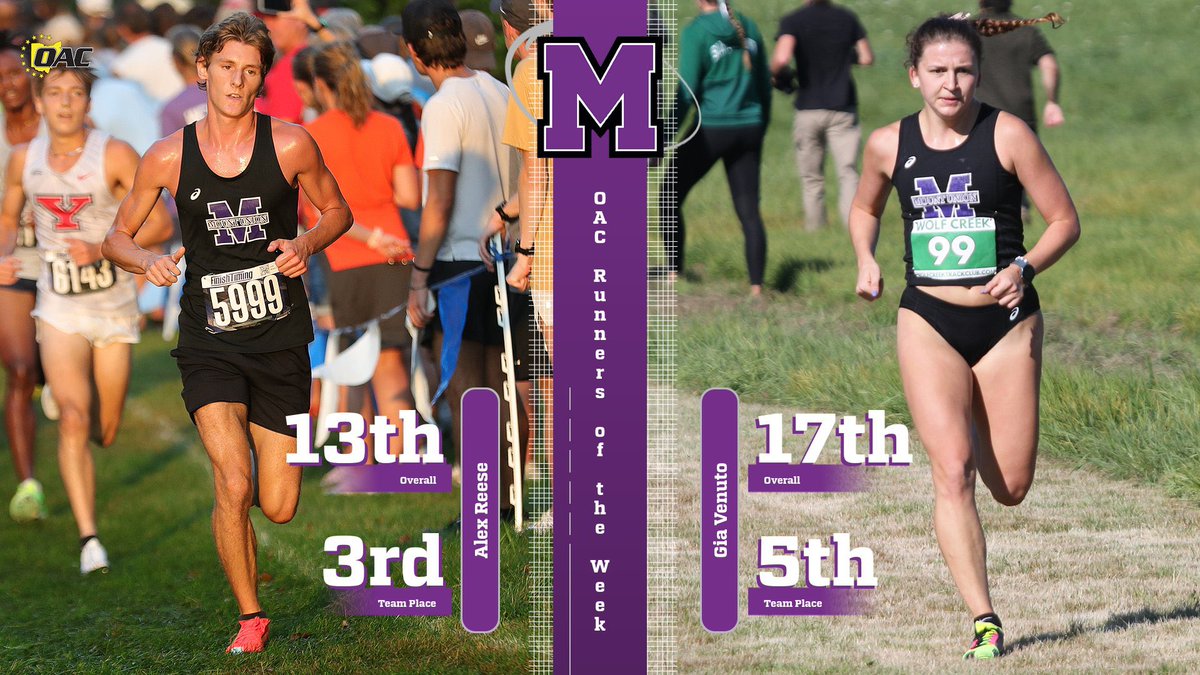 Reese and Venuto Sweep OAC Cross Country Weekly Awards! <a href="/UMUTFXC/">Mount Union T&F</a> #GoMountGo athletics.mountunion.edu/news/2024/9/16…