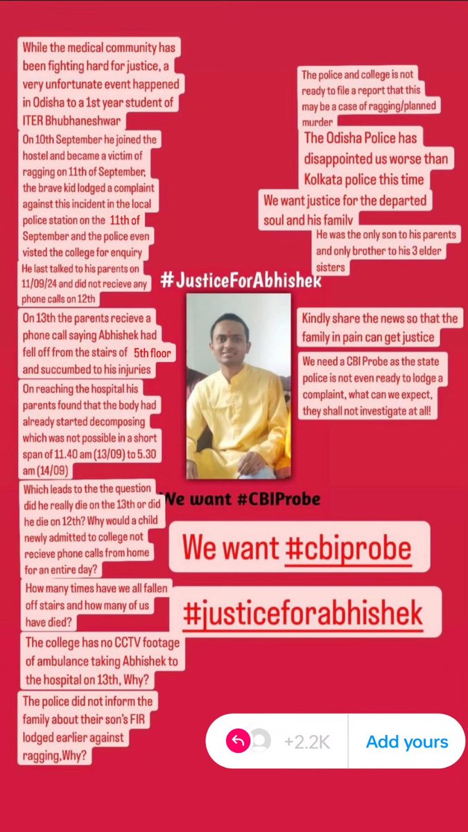 ParidaPunyaslok's tweet image. #CBIProbe
#JusticeForAbhishek 
#cbiprobe