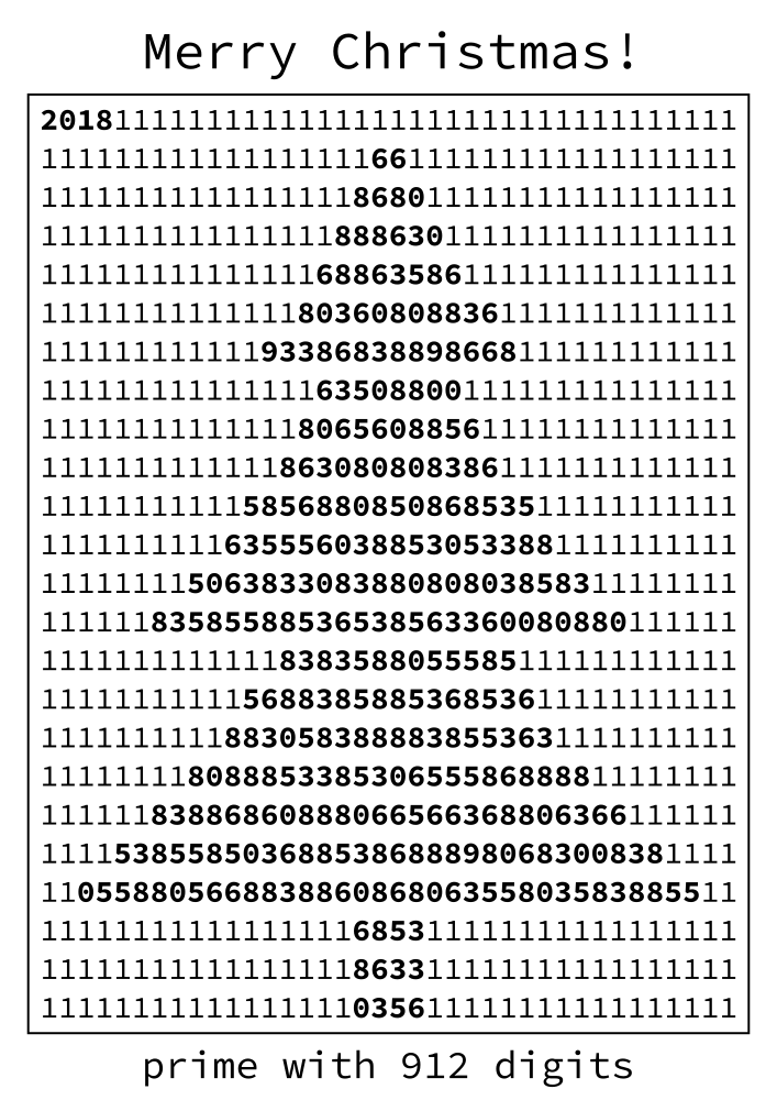 Making a Christmas tree using a 912-digit prime number. Beautiful. 😍 [bit.ly/3p4foy2]