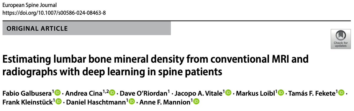 ISSLS (@issls_society) on Twitter photo 📢Check out this fantastic work in the August 2024 issue of <a href="/EurSpineJournal/">European Spine J</a> from #ISSLS members including Dr Fabio Galbusera who is head of the #Spine Research Group at Schulthess Klinic, Switzerland: link.springer.com/article/10.100… 📢Check out this fantastic work in the August 2024 issue of <a href="/EurSpineJournal/">European Spine J</a> from #ISSLS members including Dr Fabio Galbusera who is head of the #Spine Research Group at Schulthess Klinic, Switzerland: link.springer.com/article/10.100…