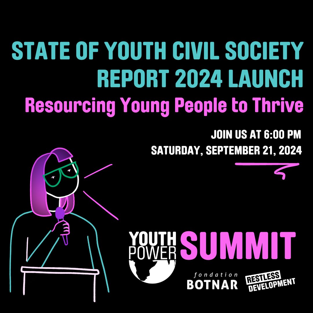 😎 Will you be in NYC for #SOTF? Drop in to say hello and meet some of the inspiring youth researchers that have worked on our latest #SOYCS Report 'Resourcing Youth Power To Thrive' on 21 September at the Youth Power Summit in New York City!

👉Register: eventbrite.com/e/resourcing-y…