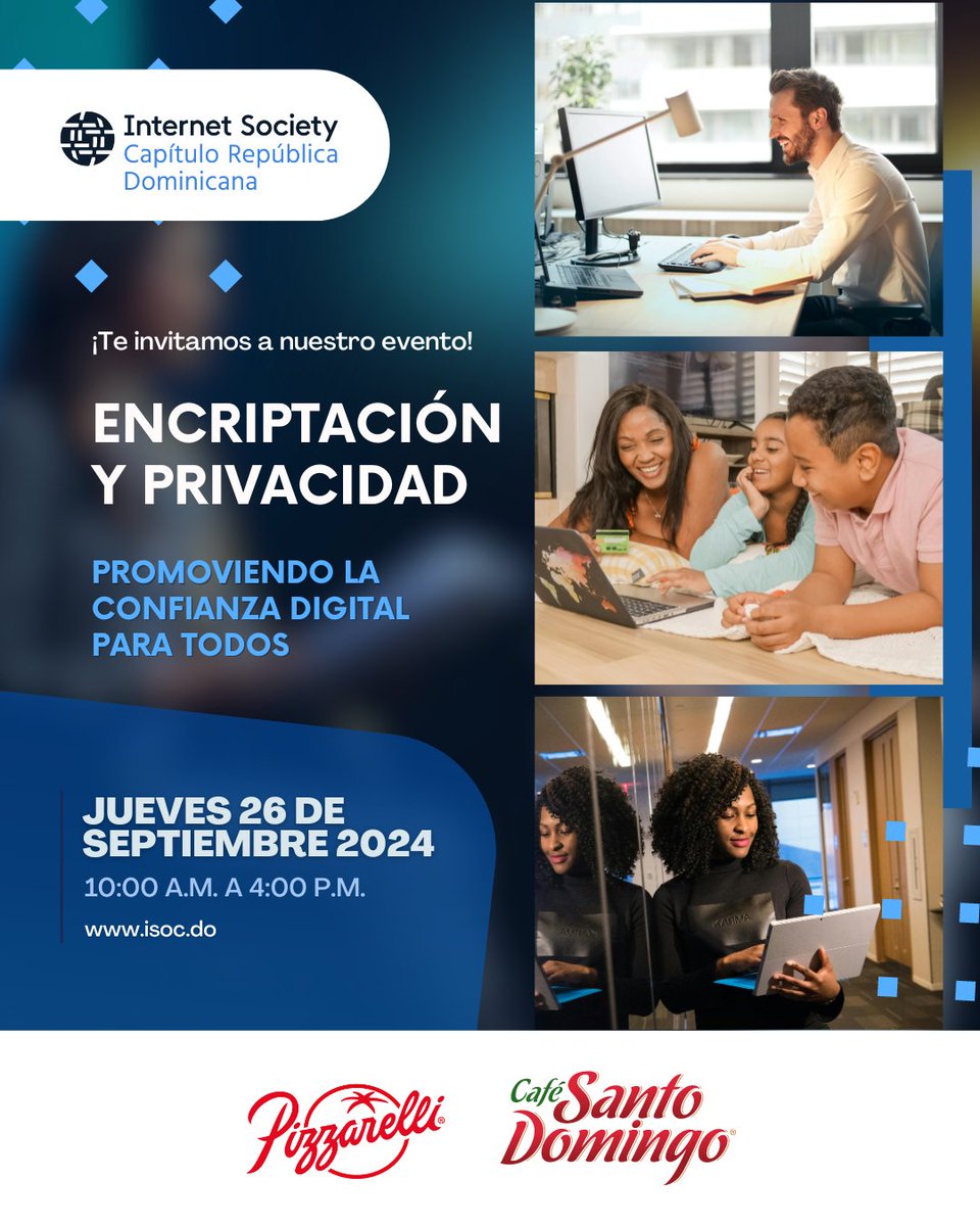 ¡Acompáñanos este Jueves 26 de Septiembre, 2024 en nuestro evento "Encriptación y privacidad" Promoviendo la confianza digital para todos.

Evento libre de costo • Asegure su cupo llenando el formulario en el enlace de nuestra descripción. 🌐