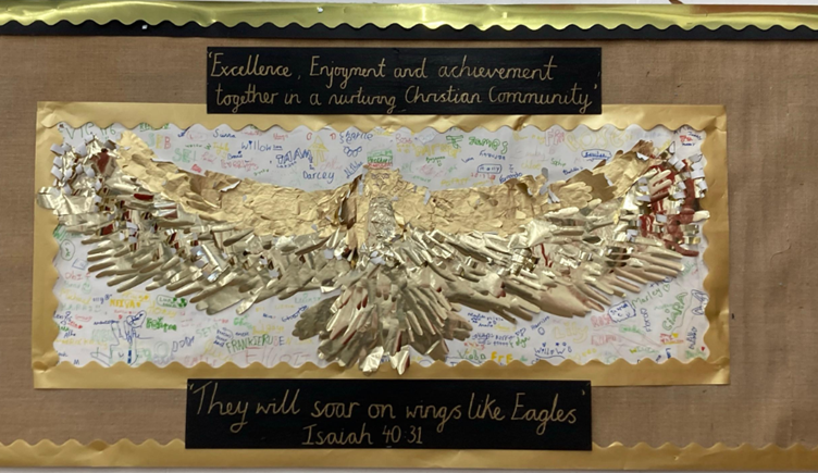St Helen's Alveston (@sthelenspri) on Twitter photo In our prayer spaces, each child drew round their hand to contribute to our ‘soaring eagle' in the hall. This is our vision <a href="/sthelenspri/">St Helen's Alveston</a> ‘Excellence, Enjoyment and achievement together in a nurturing Christian Community. They will soar on wings like Eagles.’ Isaiah 40:31 In our prayer spaces, each child drew round their hand to contribute to our ‘soaring eagle' in the hall. This is our vision <a href="/sthelenspri/">St Helen's Alveston</a> ‘Excellence, Enjoyment and achievement together in a nurturing Christian Community. They will soar on wings like Eagles.’ Isaiah 40:31