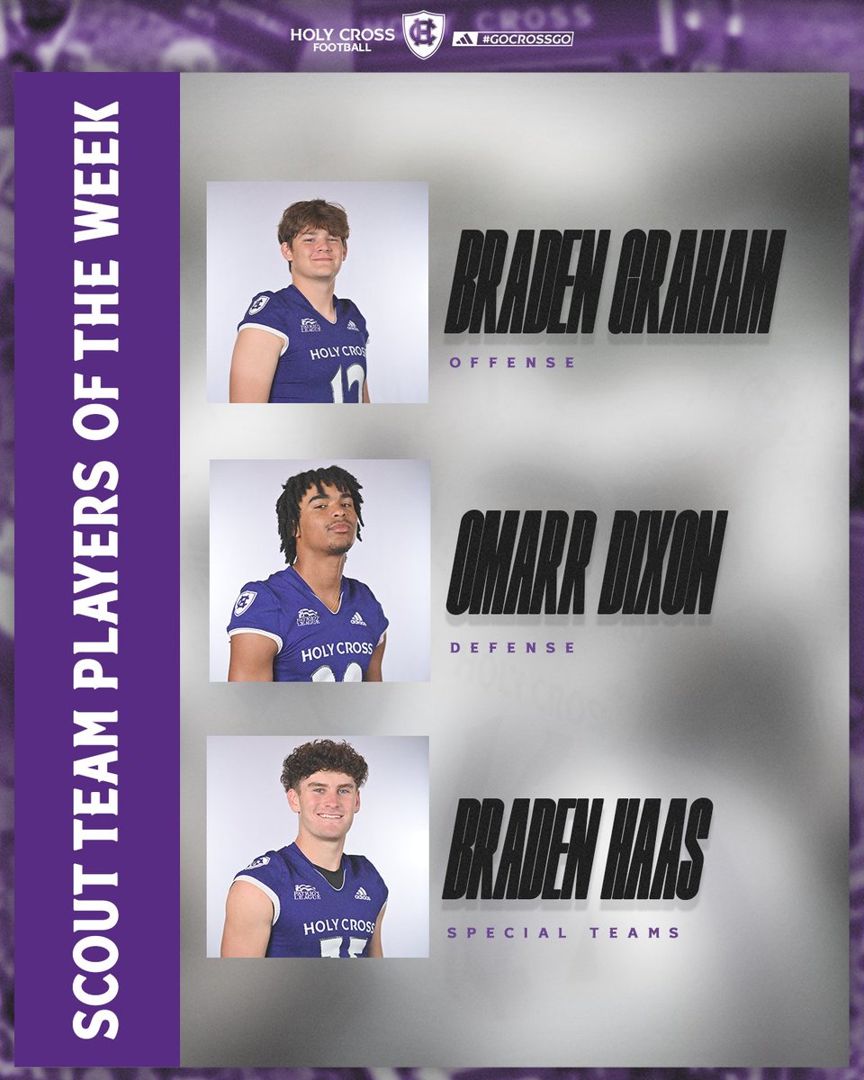 Week 3 Scout Team Players of the Week 🏆

#GoCrossGo