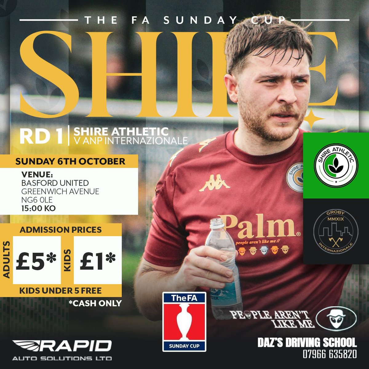 ShireAthletic's tweet photo. Delighted to confirm the details for our nationals fixture against Internazionale!Please get down and pack them sidelines for our biggest game ever!❤️🟢⚪️ 

🗓️ Sunday 6th October
🏆@FASunday_Cup 
🆚 @anpinternazionalefc 
📍 Basford United
⏰ 15:00
🎟️ £5/£1 - CASH ONLY https://t.co/8LFAanrn66