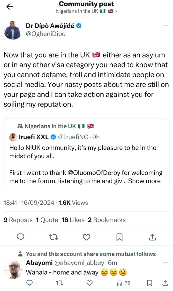 chymaker's tweet photo. Someone should please tell @OgbeniDipo that I said,  if it is sure for him and his balls are big enough, he should sue @IruefiNG in this UK

He should just try it and I can assure him that the legal bill he would pick, will shock him. 

He should just try it and let's test the waters 

✍️✍️✍️