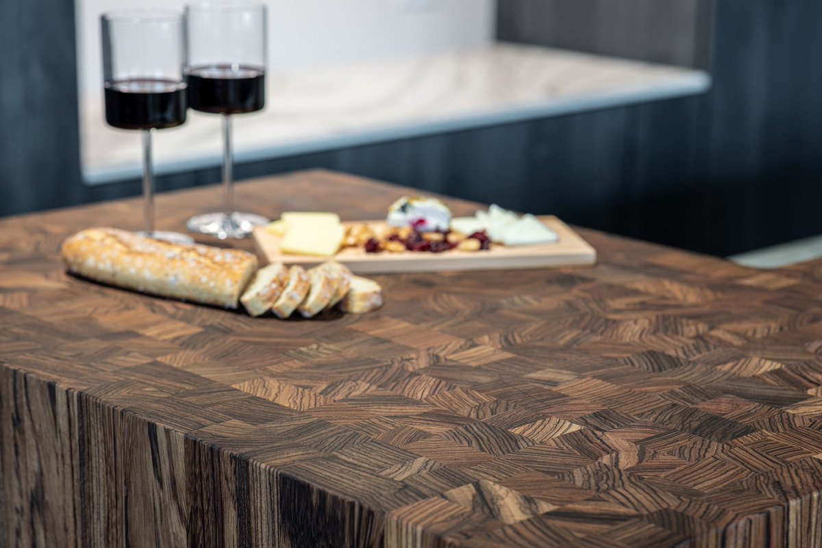 glumber's tweet image. Testaments to craftsmanship, butcher block countertops (like this stunning Zebrawood top) bring warmth and beauty that is simply unmatched. ⁠

#butcherblock #butcherblockcounters #grothousecounters #grothousecountertops