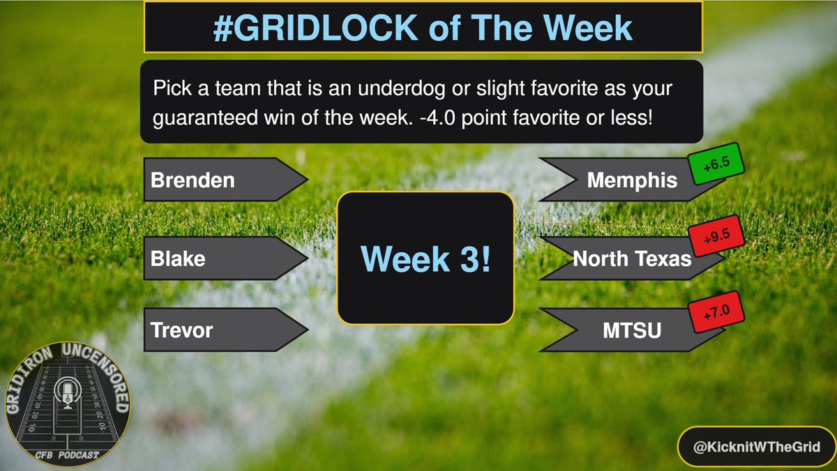 KicknitWTheGrid's tweet image. ICYMI🚨 
Last nights live recap of week 3. 

Another solid week of picks for @GridironBlake and I. I also nailed my #Gridlock thanks @MemphisFB 

-Main stories of the week
   *MAC ATTACK 
   *LSU survives 
   *Officiating struggles 
   *Arizona dead in the water? 
   *UGA…