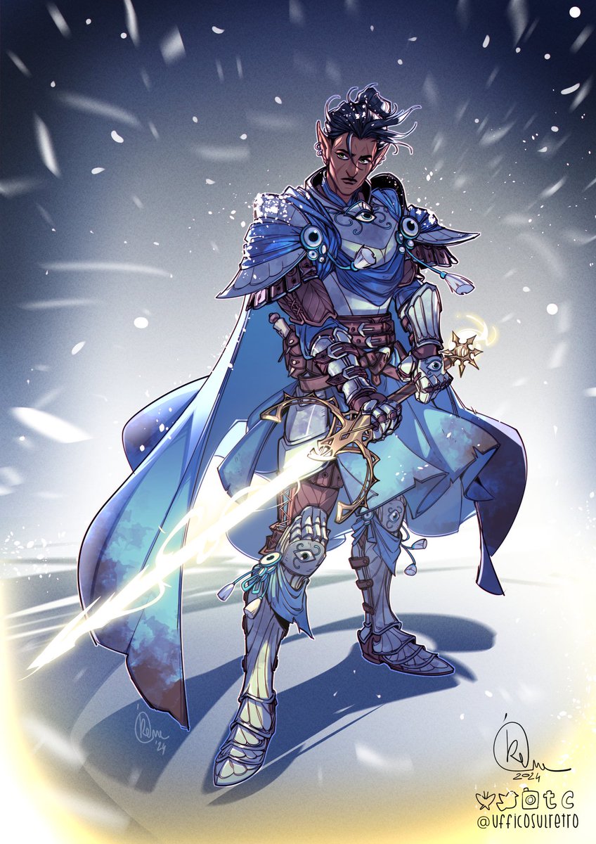 ☀️​​ Leon, half-elf Paladin of Helm ☀️​
⚔️ Commission for <a href="/TheJudgeCoffee/">The edgiest dad</a> 
🤍Thank you! 

#dnd #paladin #halfelf #commission