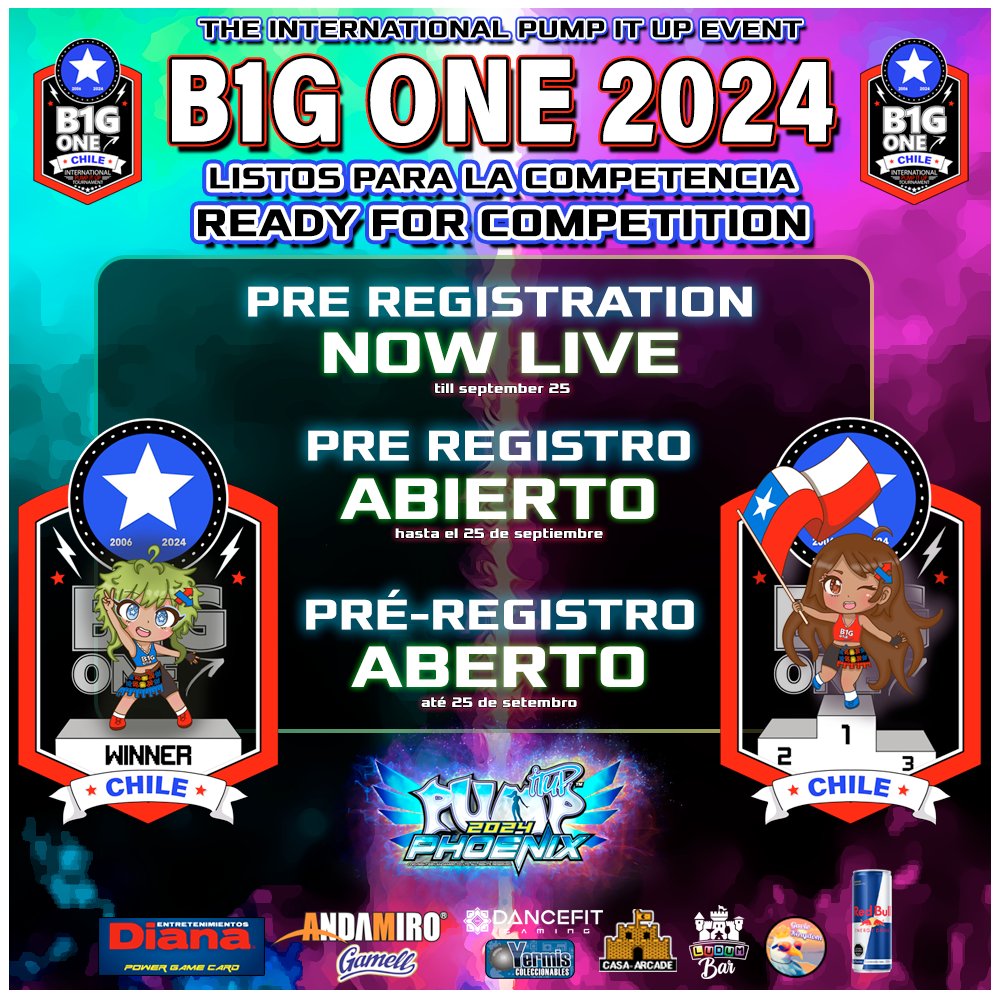 BigOneOficial's tweet photo. We are pleased to announce that pre-registration for B1G 2024 starts 𝗻𝗼𝘄.
You have time until September 25 to fill out the registration forms for the 10 tournaments we will be holding.
Link:
https://t.co/DfMRqWIE4i https://t.co/J97CBb3ubN